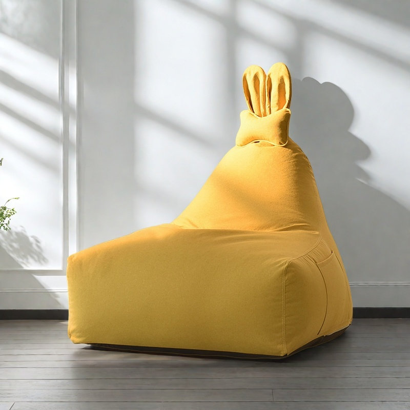 Canapé simple et mignon, Mélange de lin jaune, H 33,46 po x l 29,52 po x P 32,28 po