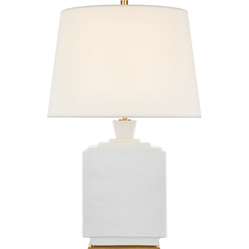 Meurice 27" Table Lamp with Linen Shade, Venetian White