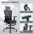Ergonomic Breathable Mesh Office Chair with Headrest and Flip-Up Arms and Footrest E-2038256087