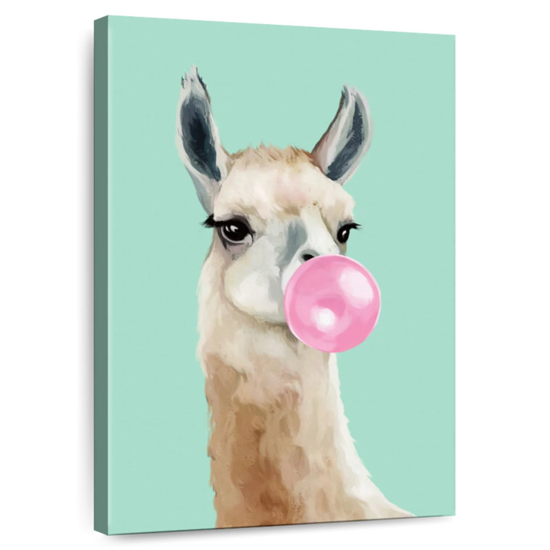 Ketti Bubble Gum Llama II, 48" H x 32" W