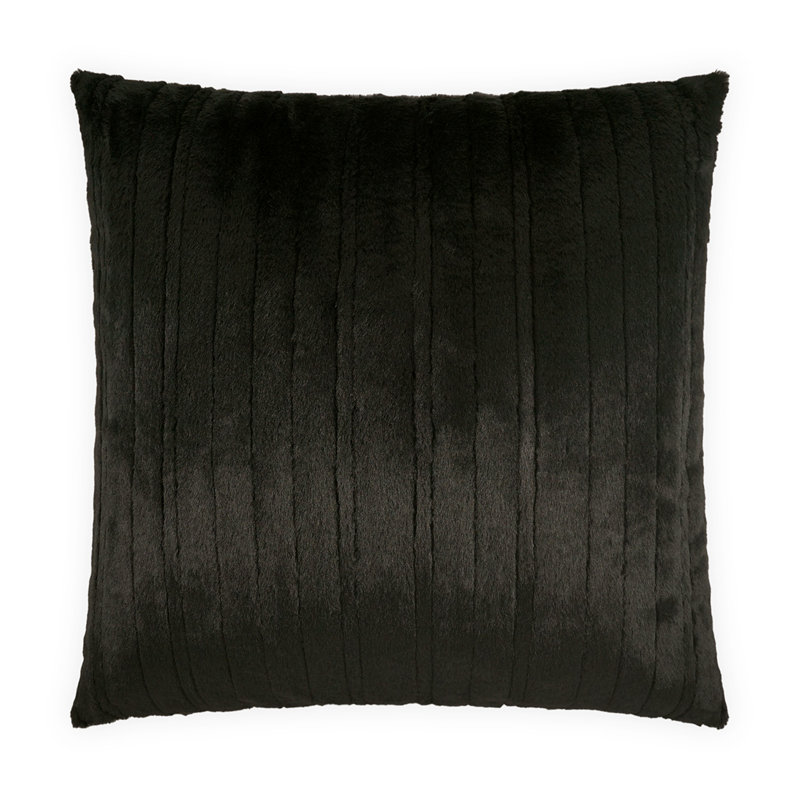 Spalding Square Pillow Cover & Insert, Square 20", Black