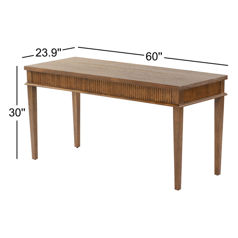 Shelbie 1 Drawer Reeded Desk, Oak