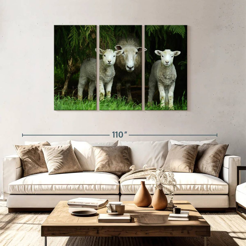 Brampt Sheep Family, 48" H x 74" W