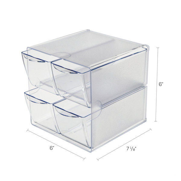 Deflecto 6 13/16 x 10 x 7 Clear 3-Drawer Organizer