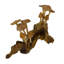 Sculpture de champignon en bois sur socle en racine, figurine de table naturelle de 14 cm (5,5 pouces)