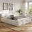 Upholstered Platform Bed With Plush Headboard & Footboard-421134410-427587928