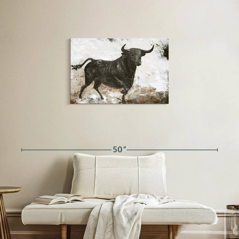 Brampt Black Bull, 20" H x 30" W