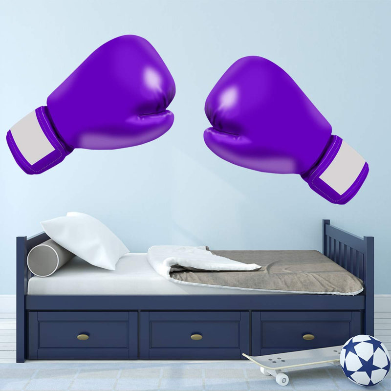 Boxing Gloves Home Gym Wall Decal, 48" H X 30" W, Purple