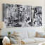 «Black and White Mix I» - Toile tendue avec châssis sur mesure - 3 pièces-729155331
