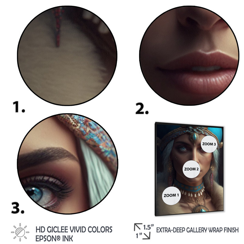 Femme aux yeux bleus V sur toile, Cadre photo noir, H 20 po x l 12 po x P 1 po