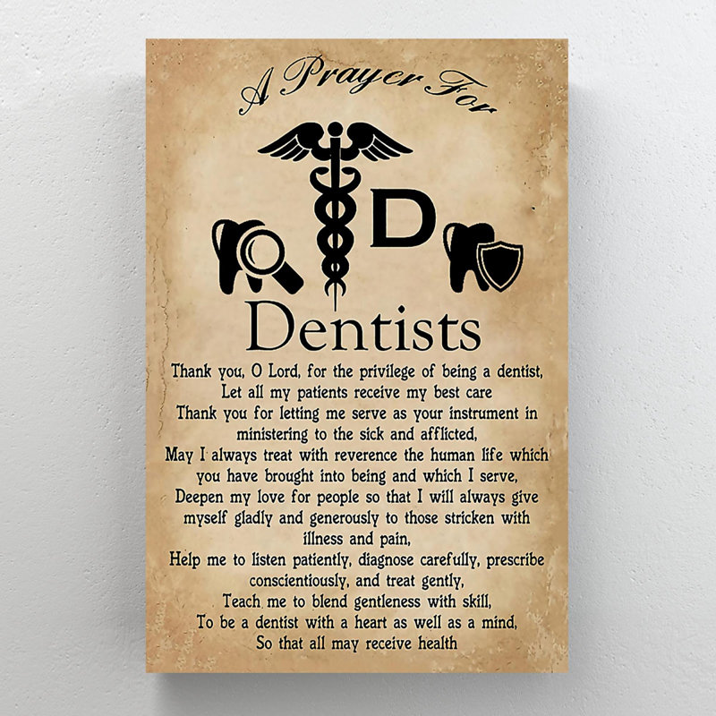 Dentist's Tools And Tooth - Dentist Thank You… - Reproduction d'art graphique rectangulaire sur toile tendue 1 pièce