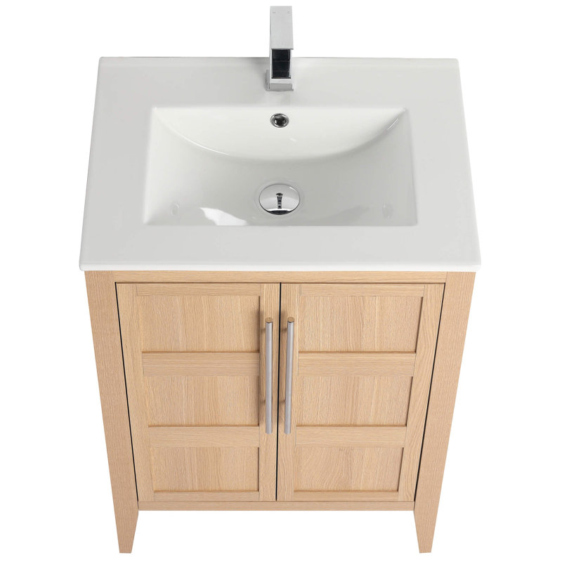 Meuble-lavabo Winston Porter Healey, Chêne sable