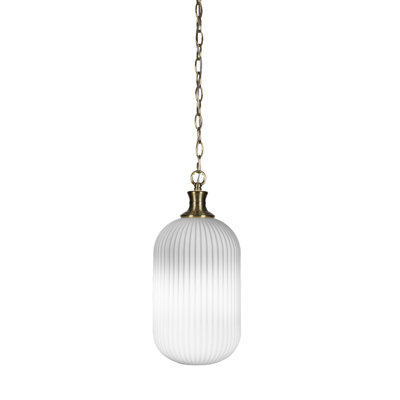 Carina Chain Hung Pendant With 8.25" Glass