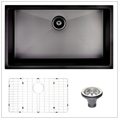 30" L X 18" W Undermount Kitchen Sink With Sink Grid