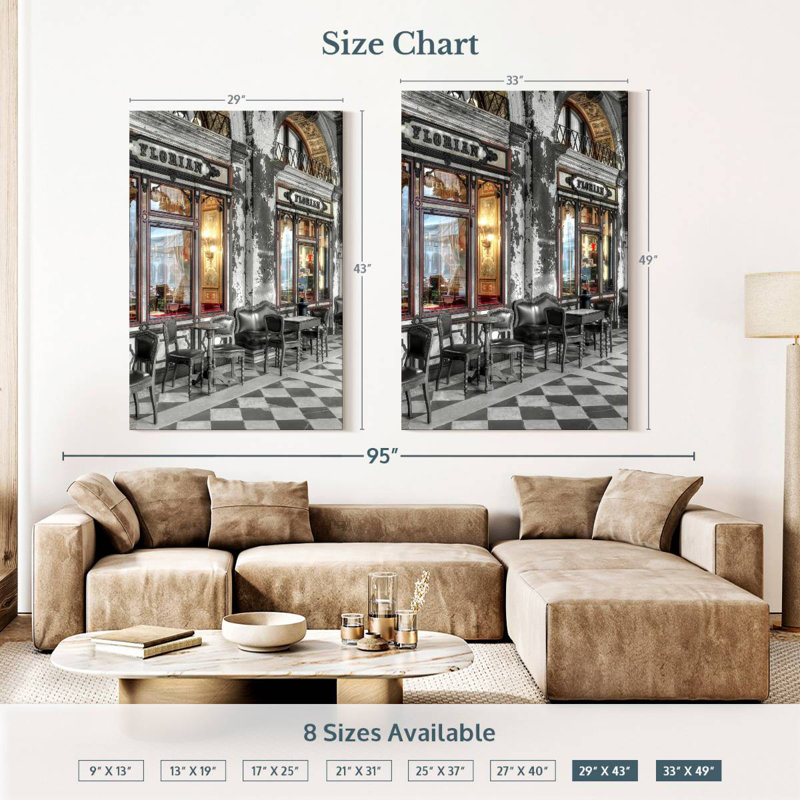 Aime Caffe Florian Venezia, H 51 po x l 34 po