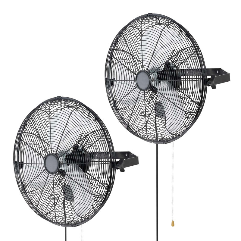 Ventilateur mural, ventilateur mural de 18 po, 3 vitesses, longue distance de circulation d'air, angle de rotation réglable, commande mécanique, puissant pour l'industrie, commercial, garage, atelier, gymnase