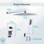Pomme de douche à pluie haute pression 12 pouces avec bras d'extension, double pomme de douche à main réglable 1,8 GPM-107135312