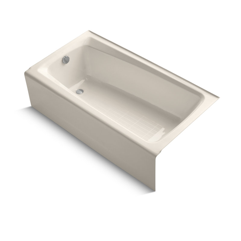 Mendota 60" x 32" Soaking Bathtub, Innocent Blush, Left