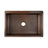 33" Hammered Copper Kitchen Apron Single Basin Sink w/ Fleur De Lis and Apron Front Nickel Background with Matching Drain and Accessories