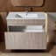 Ensemble de meuble-lavabo mural moderne et élégant de 36 po de couleur grain de bois gris