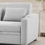 Canapé-lit convertible 61,6 po en chenille convertible moderne avec dossier réglable, 2 coussins, porte-gobelets, ports USB pour salon, appartement (ancien SKU: WF307725AAK), blanc gris