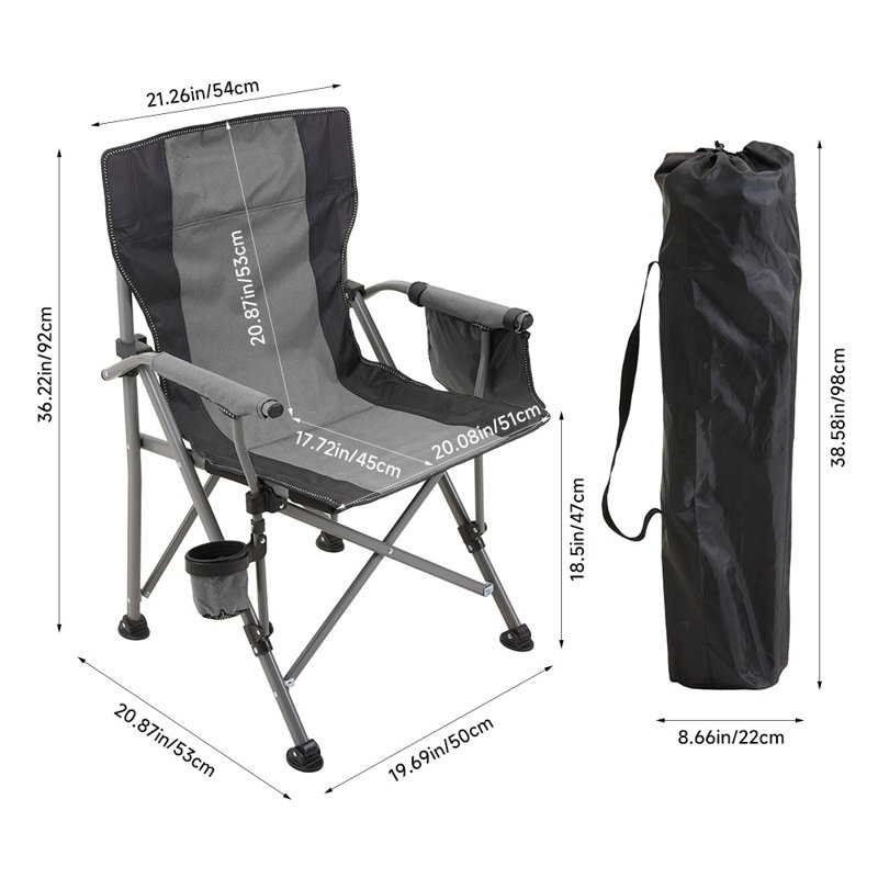 Outdoor Folding Camping Chair, Grey