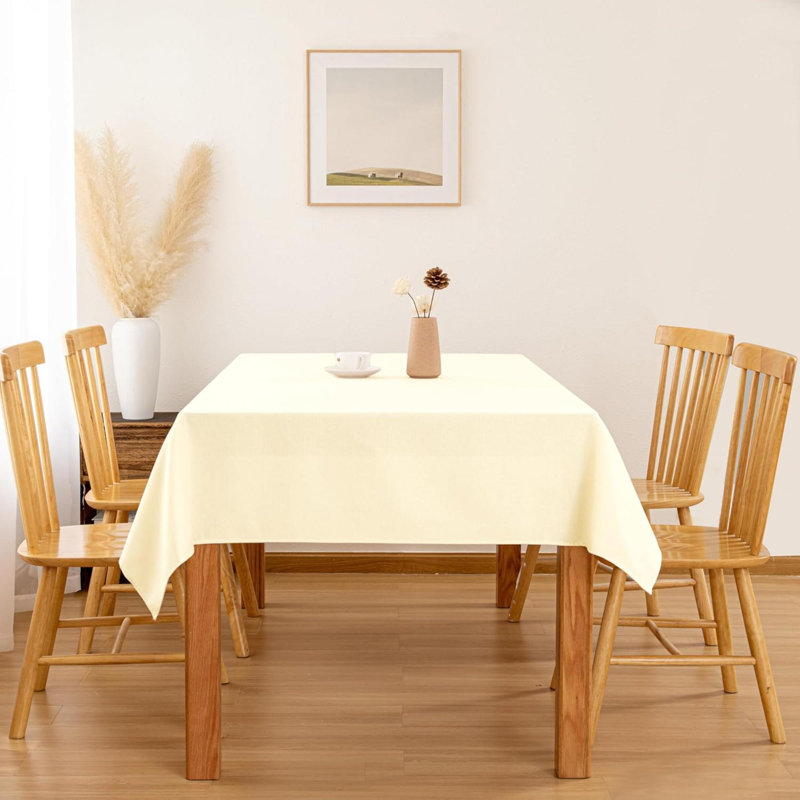 Nappe rectangulaire lavable, infroissable et résistante aux taches pour la table de salle à manger, Champagne