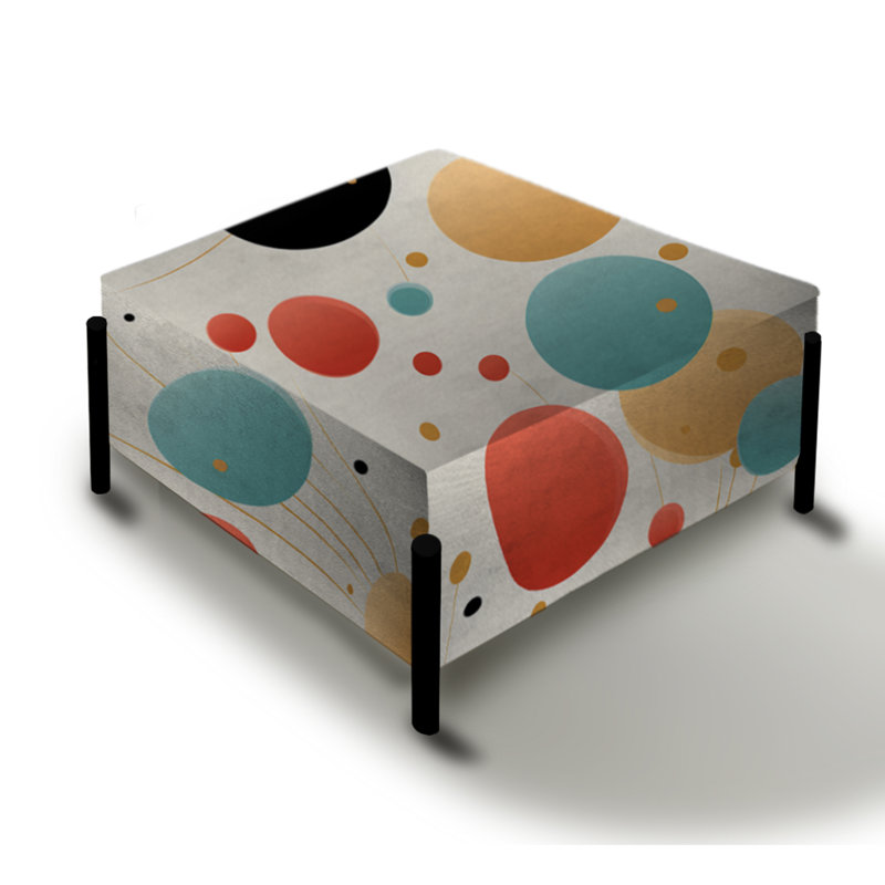 Contemporary Chic Chic Motif à pois - Grand repose-pieds carré à pois