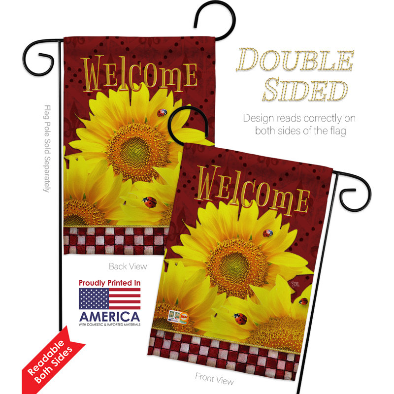 Les fleurs de style décoratifs en polyester de 2 côtés 19 po x 13 po.  drapeau de jardin