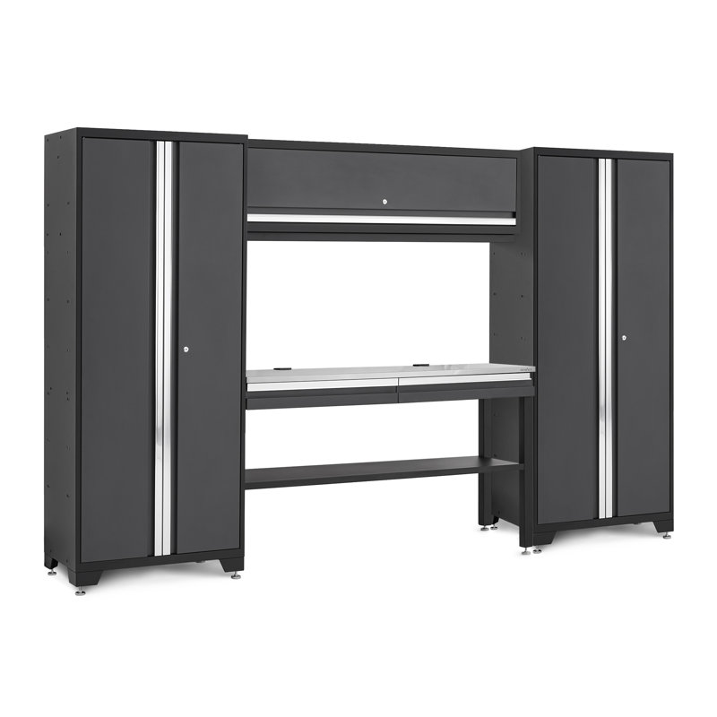Bold Series 5 Piece Complete Storage System Set, Gray/Stainless Steel