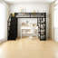 Lit mezzanine en métal pleine grandeur peu encombrant avec solutions de rangement modernes