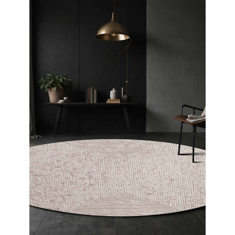 Machine Washable Gray Area Rug, Round 8'