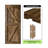 Arrow Design Colour Solid Pine Wood Unassembled Door with Black Rustic Installation Hardware Kit-71801426-71801420