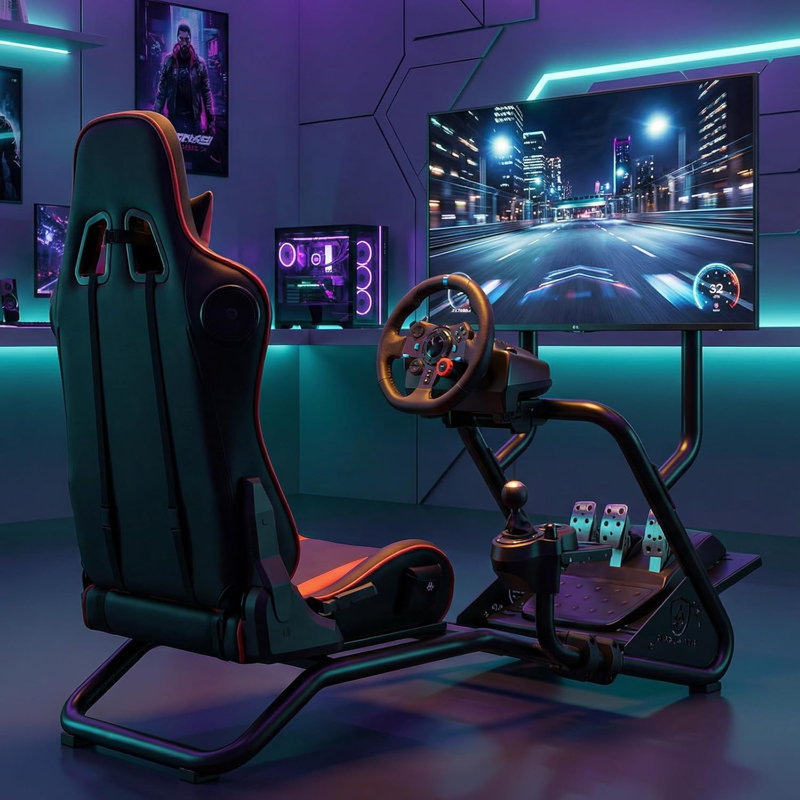 GTPLAYER Racing Simulator Cockpit, Red