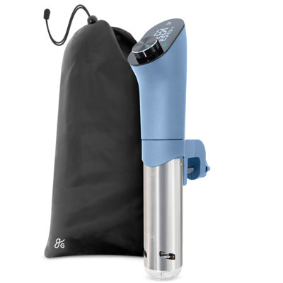 Cuiseur sous vide plus grand, contrôle de température de précision de 1 100 W, moteur ultra-silencieux pour la cuisson lente, compatible avec la plupart des marmites, finition bleu pierre