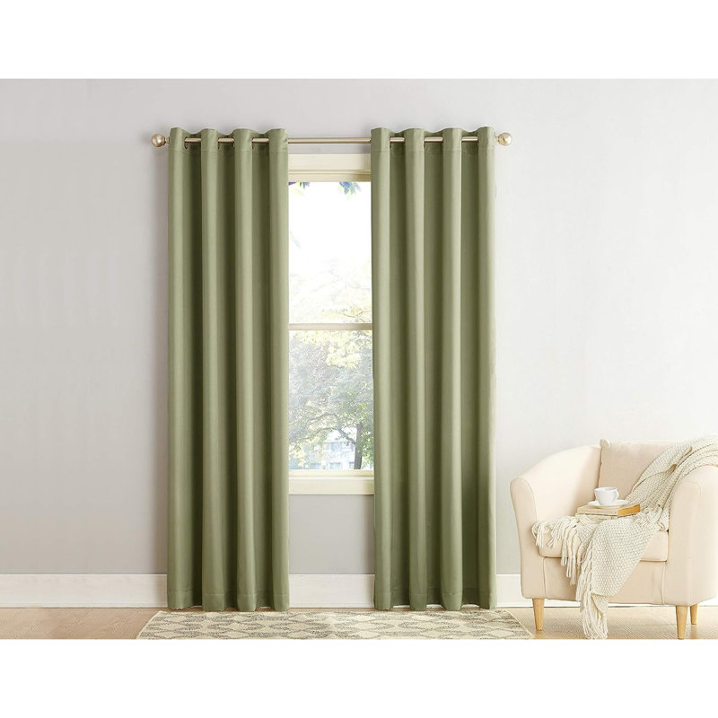 Blackout Curtain Single Panel, Sage Green, 54" W x 95" L