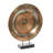 Mahurin Copper Metal Plate Large Weathered Disk Decorative Sculpture with Elevated Black Stand