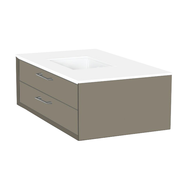 Gemelli 36'' W Vanity Top, Polished White