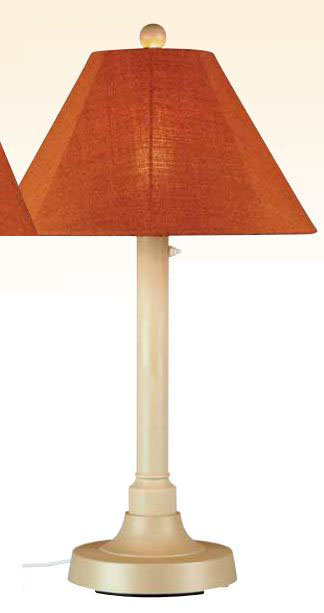 Lucio 34'' Plug-in Outdoor Table Lamp, Bisque, Linen Chile