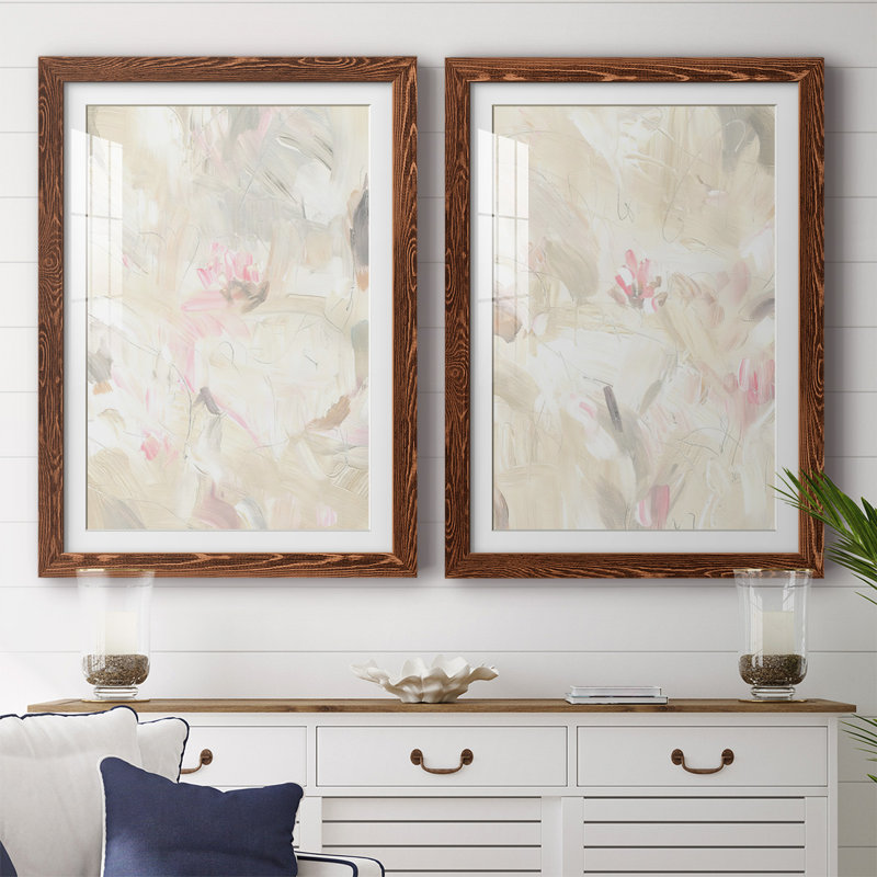 «Soft Abstraction I», reproduction encadrée de qualité supérieure - prête à être accrochée, H 27,5 po x l 75 po x P 1,5 po
