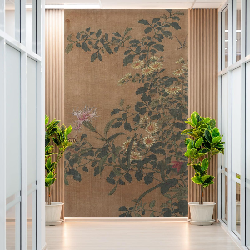 Bordure florale pelez et collez, L 120 po x l 96 po