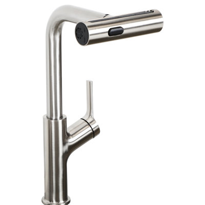 Évier de cuisine encastré de 30 pouces avec robinet escamotable, distributeur de savon et grille inférieure - cuve simple en acier inoxydable de calibre 16 T304 à cuve supérieure et robinet pivotant à 360 °, guide d'eau en X