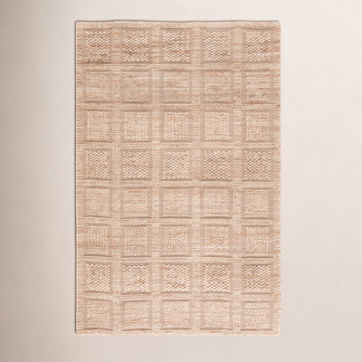 Hand-Woven Plaid Jute Rug