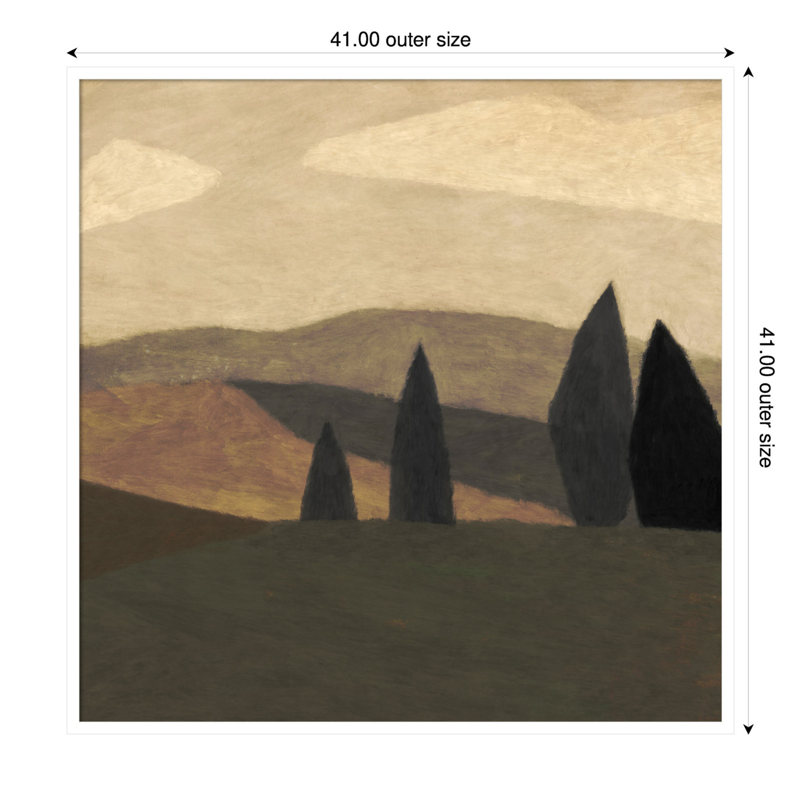 Paysage 2 Print by Dan Hobday, White, 41" H x 41" W