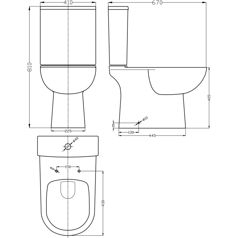 Nuie Asselby 6L LPF Close Coupled Toilets