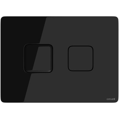 Button Pneumatic Accento Square Glass Black