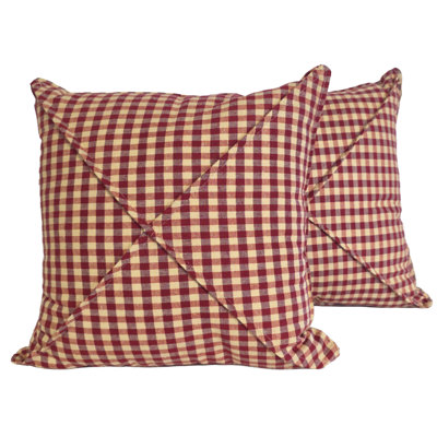 RLF Home Lot de 2 coussins décoratifs à carreaux rouille croisés