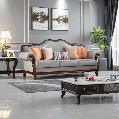 86.6'' Leather Sofa