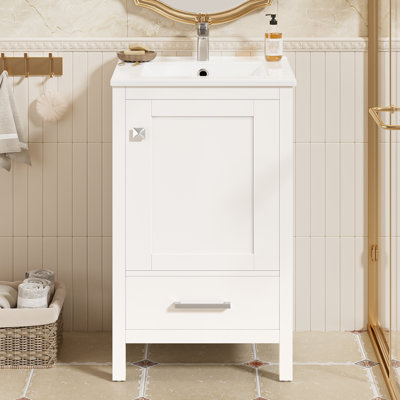 20" Single Bathroom Vanity With Ceramic Top