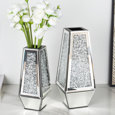 Vase de table en verre fait à la main Cerrie (lot de 2)